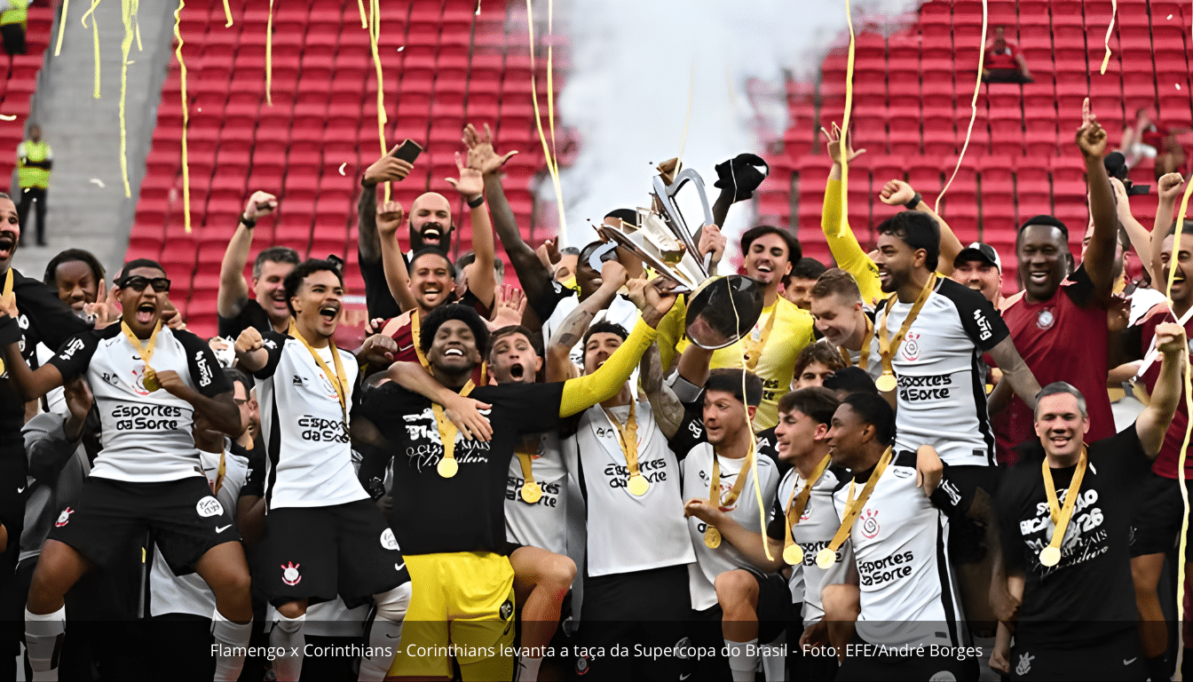 Corinthians vence o Flamengo e conquista a Supercopa Rei em Brasília