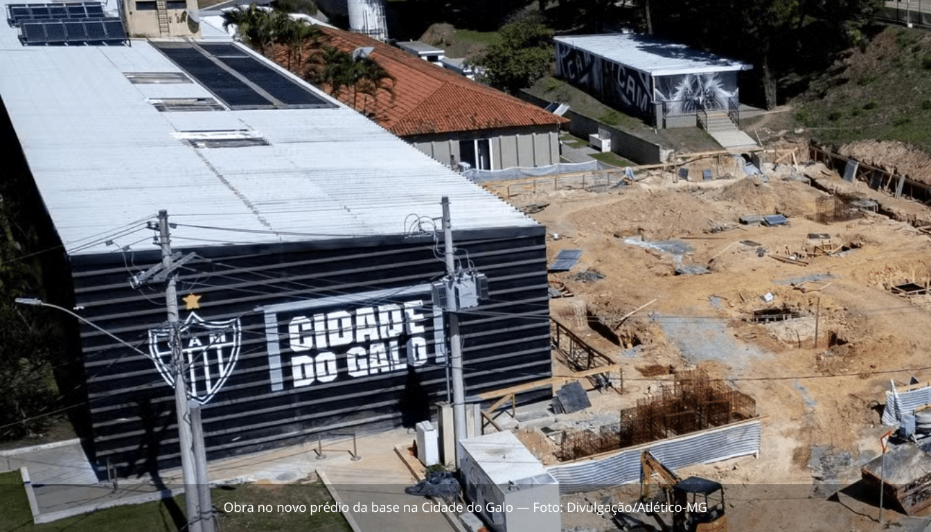 Atlético-MG avança em obras de modernização e conclui etapa de fundação do novo prédio da base