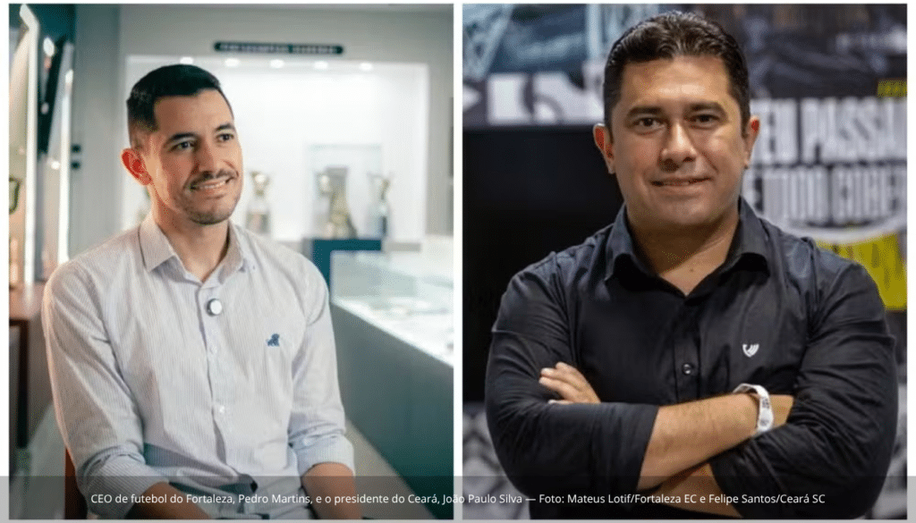 CEO de futebol do Fortaleza, Pedro Martins, e o presidente do Ceará, João Paulo Silva