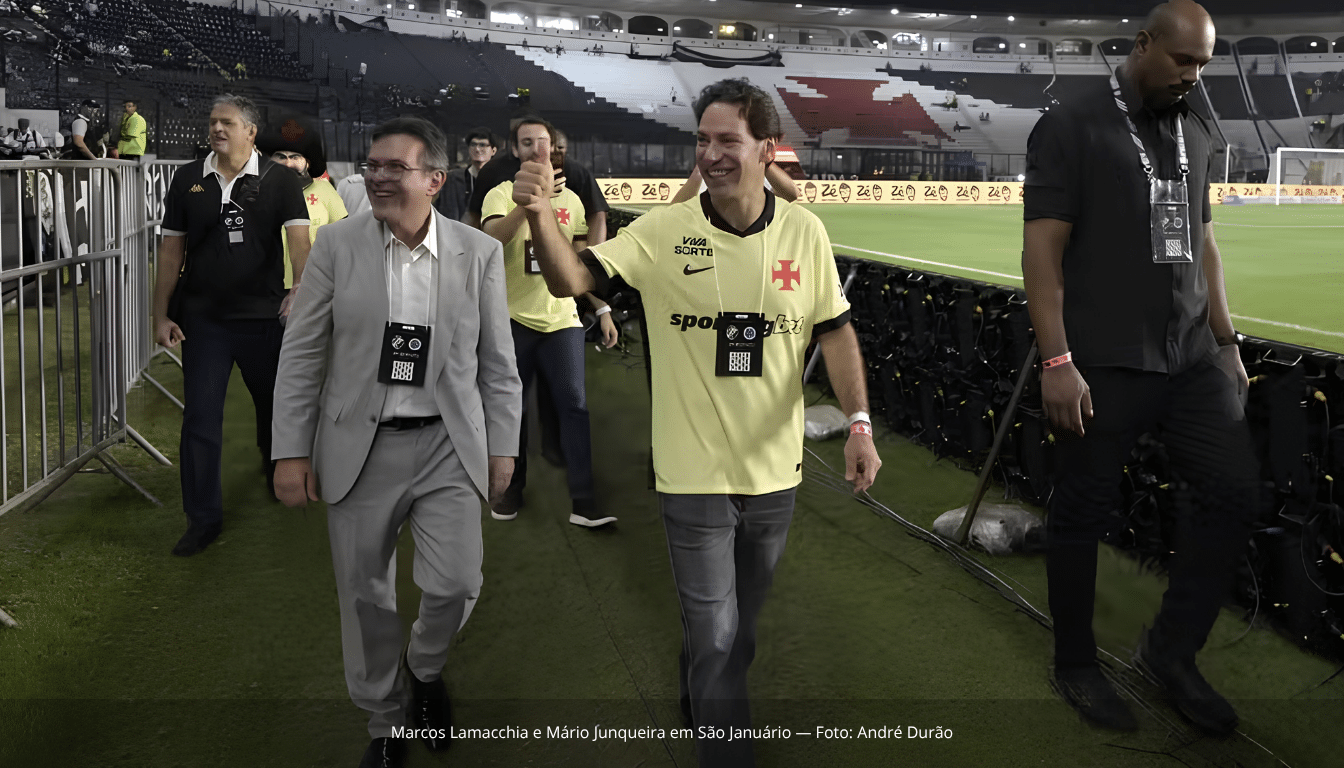Marcos Lamacchia vive primeiro contato com a atmosfera de São Januário e sócio fala que o grupo está preparado