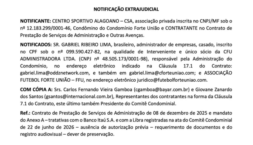 Notificação Extrajudicial - CSA