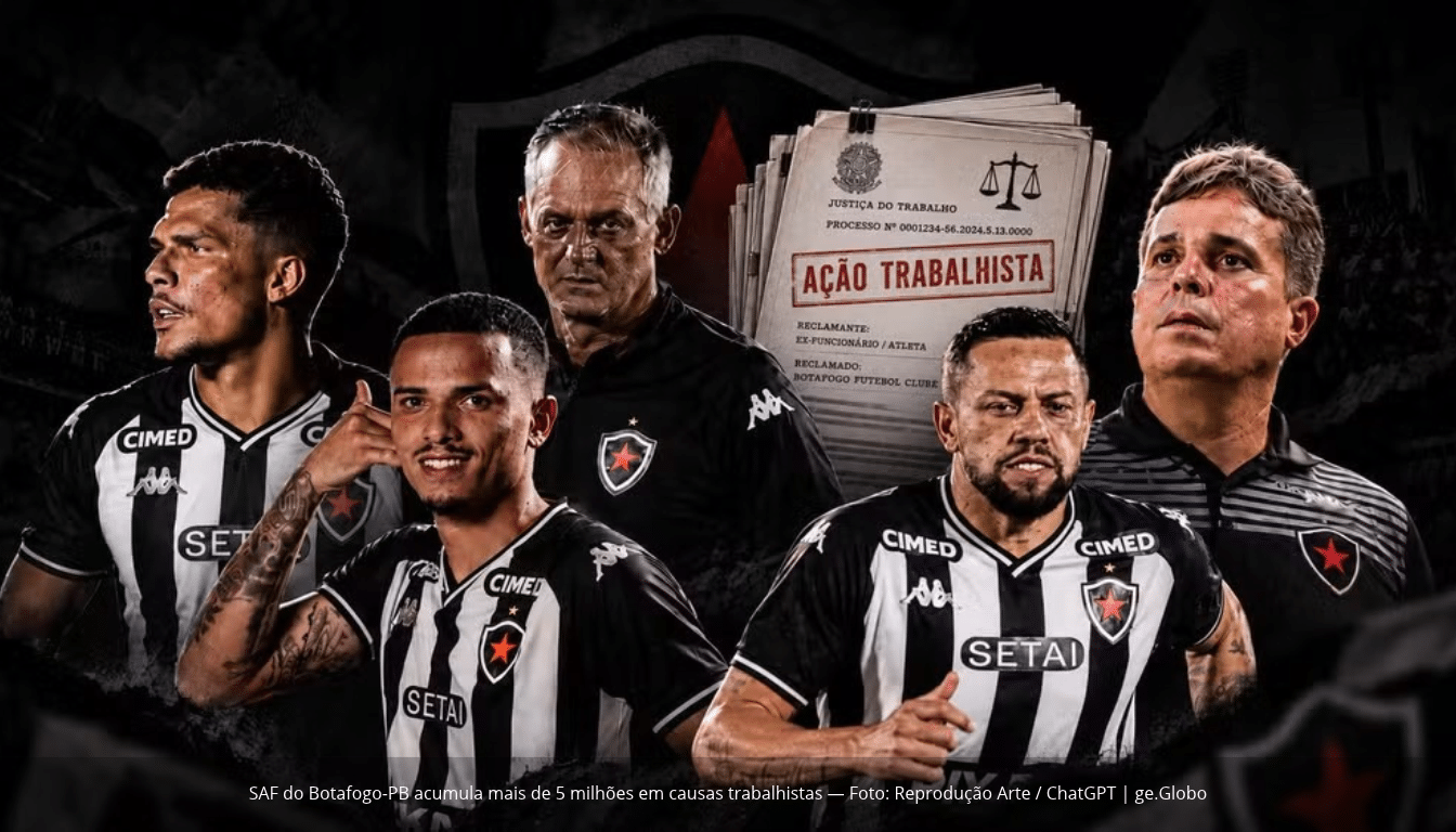 SAF do Botafogo-PB responde a 16 ações trabalhistas com causas estimadas em R$ 5,7 milhões