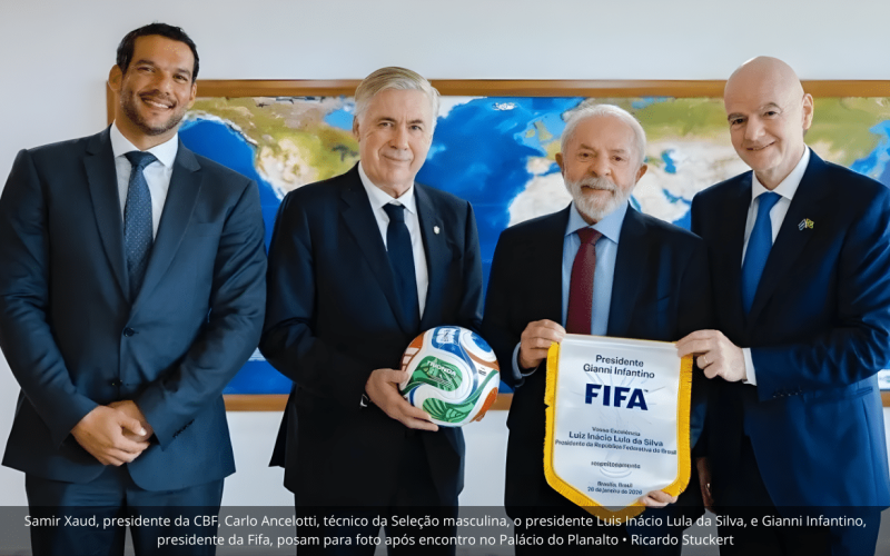 Brasil pede à FIFA para sediar o Mundial de Clubes de 2029 em reunião com Lula, Infantino e Ancelotti