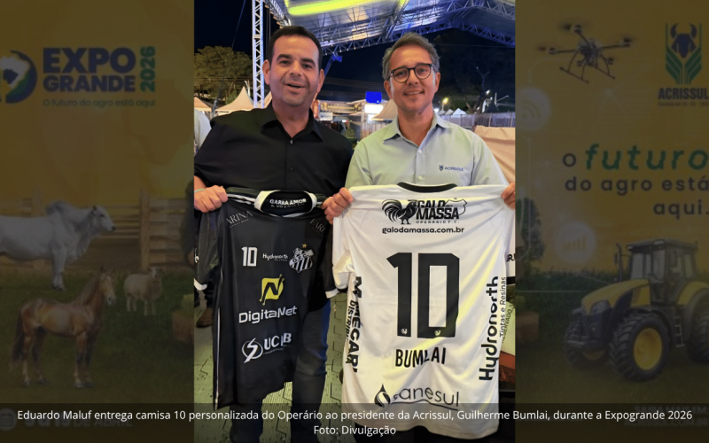 Gesto simbólico na Expogrande fortalece laços entre Operário FC e agronegócio em Campo Grande