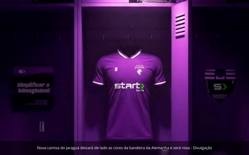 Jaraguá troca cores tradicionais por roxo após acordo com casa de apostas e muda identidade do uniforme
