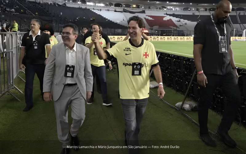 Marcos Lamacchia vive primeiro contato com a atmosfera de São Januário e sócio fala que o grupo está preparado