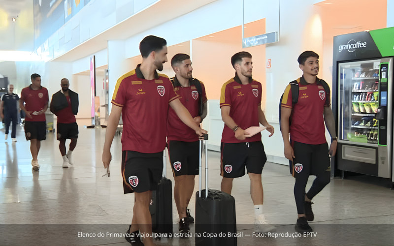 Primavera embarcou para estreia histórica na Copa do Brasil e primeira viagem de avião em 99 anos