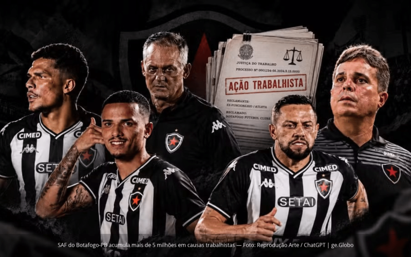 SAF do Botafogo-PB responde a 16 ações trabalhistas com causas estimadas em R$ 5,7 milhões